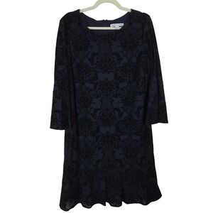 Madison Leigh Little Black Dress Womens Shift 14 Floral Whimsigoth Goth Witchy